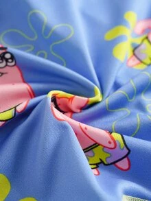 SpongeBob SquarePants | SHEIN Men's Cartoon Print Personalized Square Bottom Briefs - Purple - View 7