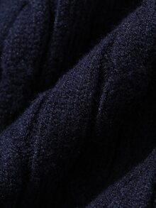 Dazy Plus Blogger Casual Style Embroidered Pattern Loose Fit Spring/Autumn New Pullover Sweater - Navy Blue - View 8