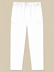 Manfinity Homme 男士休閒百搭日常穿著長褲 - 白色 - 查看 2