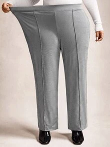 Comfylo Plus Size Pants - Grey - View 4
