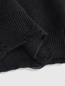 ROMWE Goth Women's Halloween Pumpkin Knit Sweater - Black - View 5