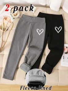 SHEIN 2PCS Tween Girls Leggings - Multicolor - View 1
