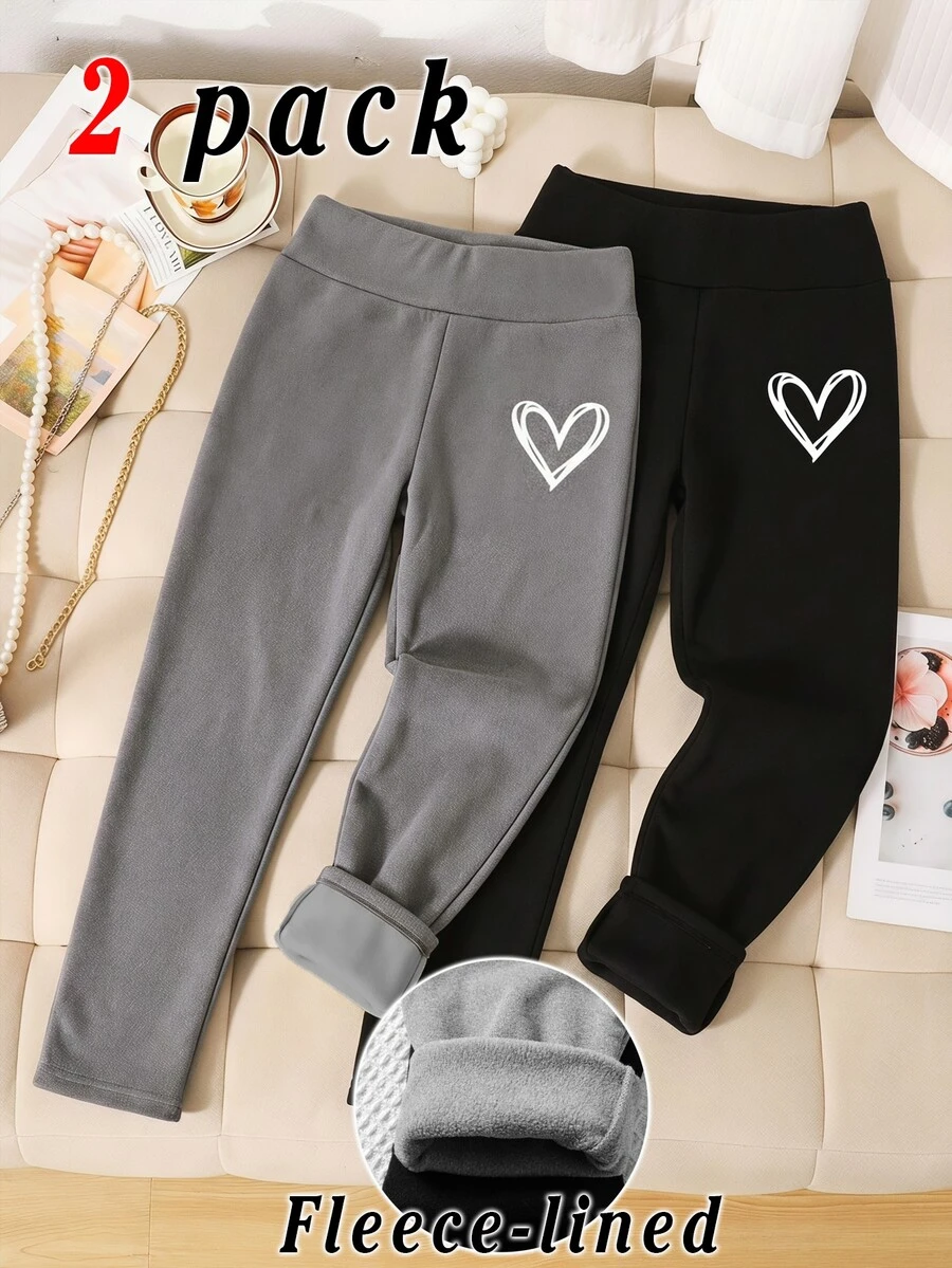 SHEIN 2PCS Tween Girls Leggings - Multicolor - View 1