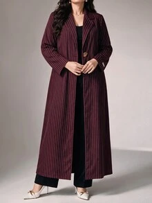 Al Najma Plus Size Women's Arabic Abaya - Burgundy - View 5