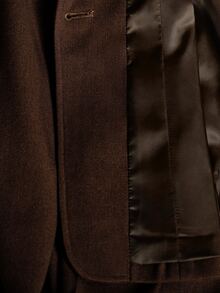 Anewsta Essential Women's Minimalist Elegant Commuter Slimming Waist-Cinching Fitted Single-Button Blazer And Straight Leg Trousers Suit Set - Coffee Brown - View 8