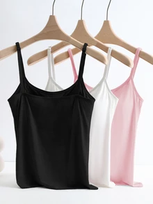 GlowEve Anti-Exposure One-Piece Camisole Set With Built-In Padded Cups, Comfortable 3 Pieces Set - Multicolor - View 6