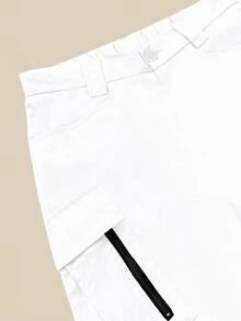 Manfinity Homme 男士休閒百搭日常穿著長褲 - 白色 - 查看 4