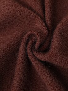 EMERY ROSE Women's Autumn New Fashion Loose Slimming Knit Cardigan Jacket With Scarf Collar, Elegant Niche Design For Party, Birthday, Business Casual And Commute - Brown - View 8