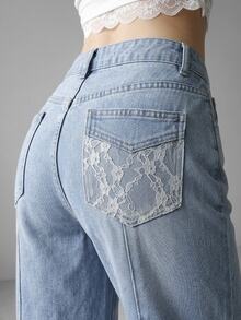 FRIFUL Women's Casual Everyday Denim Jeans With Pocket, Button And Distressed Design - Blue - View 10