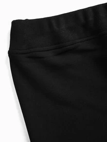 Modmama Maternity Solid Color Minimalist Fitted Leggings - Black - View 3