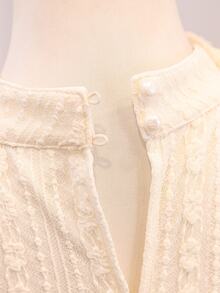 Teen Girls Dress Party Formal Christmas Vacation Lace White - Beige - View 3