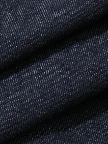 DAZY Men's Turn-Down Collar Single-Breasted Long Sleeve Top And Solid Color Long Pants Denim Set - Navy Blue - View 9
