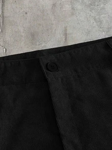 AXEPEAK 男士領口襯衫 都市文藝街頭風套頭休閒時尚創意個性街頭穿搭 - 黑色 - 查看 11