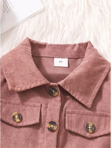 SHEIN 女童時尚西裝領長袖外套＋彈性腰 A 字層次花朵印花細肩帶洋裝 2 件套，春秋款，7 歲生日紫色 - 粉色 - 查看 3