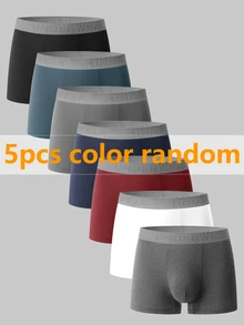 Manfinity Underwear&Sleepwear Basics Men's Boxer Briefs Random Color 5pcs Pack - Multicolor - View 1