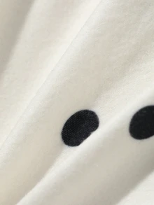 Dazy Plus Fashion Polka Dot Halter Neck Tie Fitted Korean Style Spring Autumn New Long Sleeve T-Shirt - Beige - View 7
