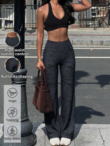 Easithlete Women's Autumn/Winter Sports Leggings, Comfortable & Elastic Fabric, Suitable For Gym And Outdoor - Black - View 3