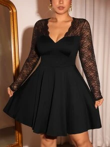 Cravure Plus Size Dresses - Black - View 5