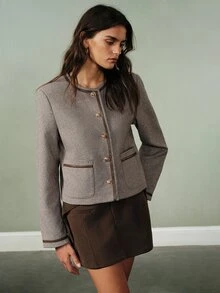 Aveloria Modichic Women's Elegant Fashionable French Vintage Commuter Metal Buckle Jacket - Multicolor - View 4