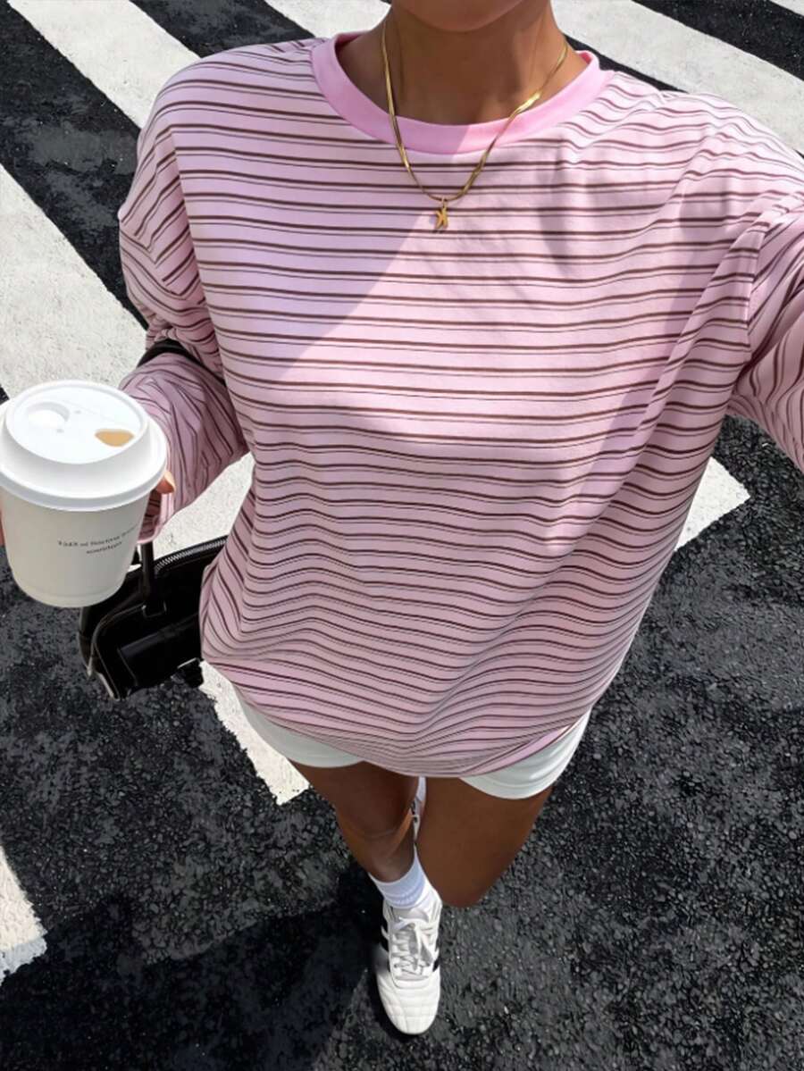 Teen Girl Striped Casual Daily Long Sleeve T-Shirt - Multicolor - View 1