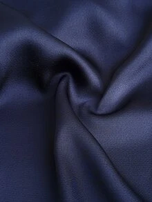 Viva Relle Plus-Size Sexy Bow Navy Blue Shirt - Navy Blue - View 7