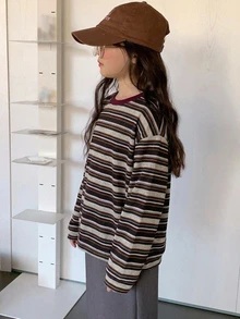 Dazy Kids Tween Girl Striped Casual Daily Long Sleeve T-Shirt - Multicolor - View 8