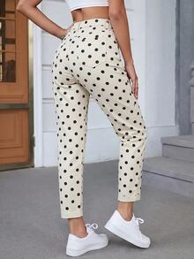 Slaydiva Women's Plus Size Polka Dot Skinny Jeans - White - View 12