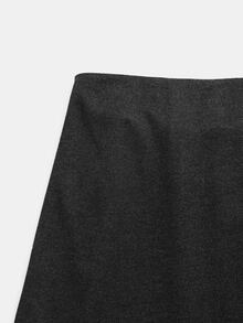 GlowEve CURVE Plus-Size Women's Solid Color Casual Versatile Skirt Pants - Dark Grey - View 4