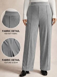 Comfylo Plus Size Pants - Grey - View 6