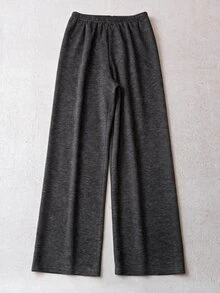 Rusticease Women's Casual Elastic Waist Straight Leg Pants - Brown - View 2