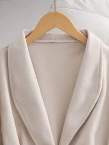 SHEIN Teen Girl Cinched Waist Overcoat, Faux Fur Cuff Design, Soft Pink Short Wool Jacket, Loose Drop Shoulder Fit, Suitable For Fall Senior 2027 Cute - Beige - View 6
