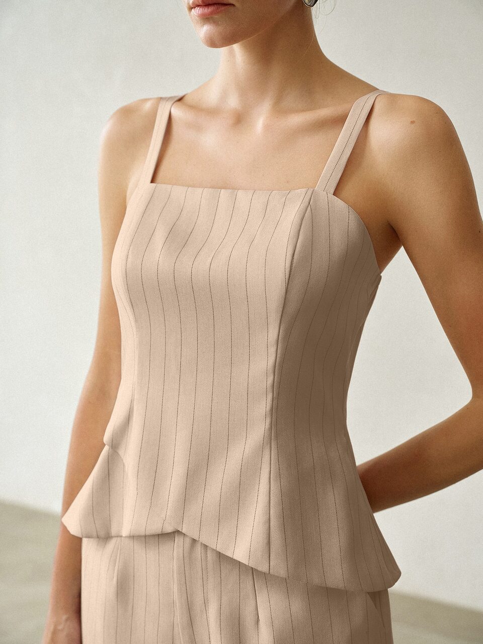 MOTF WOMEN'S ELEGANT COMMUTER TEXTURED STRIPED TOP
