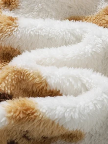 SHEIN Baby Girl Cute Bear Pattern Faux Fur Jacket Reversible - Multicolor - View 5