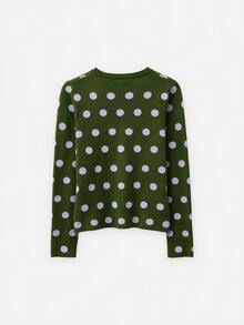 Nöista Women's Polka Dot Casual Versatile Daily Wear Cardigan - Green - View 10
