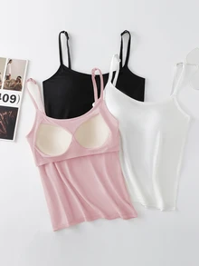 GlowEve Anti-Exposure One-Piece Camisole Set With Built-In Padded Cups, Comfortable 3 Pieces Set - Multicolor - View 4
