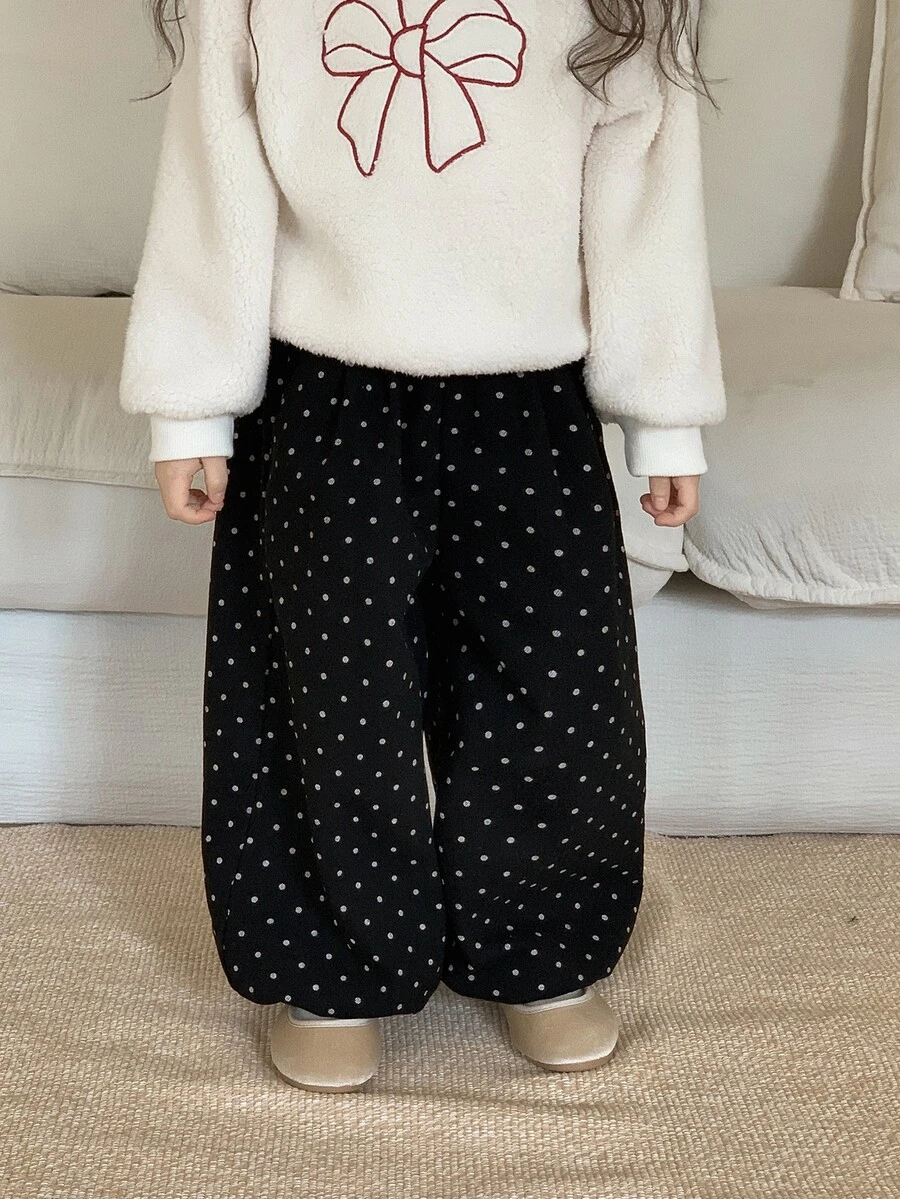 DAZY Infant (Girl) Polka Dot Loose Casual Denim - Black - View 1