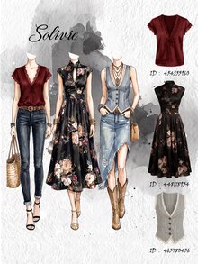 Solivie Women's Summer Elegant Satin Lace Trim Blouse - Burgundy - View 8