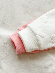 Vintaside Kids 女嬰針織拉鍊連帽外套 秋冬季可愛寬鬆甜美粉色 日常卡其薄荷印花運動衫套裝 上衣與運動長褲套裝 - 彩色 - 查看 4