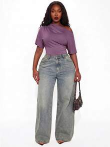 Radiana Plus Size Bodysuits Going Out Night Purple Summer Sexy - Dusty Purple - View 4