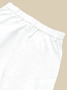 Manfinity Homme 男士休閒百搭日常穿著長褲 - 白色 - 查看 5