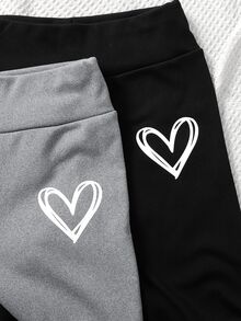 SHEIN 2PCS Tween Girls Leggings - Multicolor - View 5