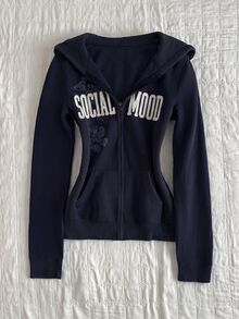 IslaSuriya Women's White Ink Hooded Slim Fit Sweatshirt Jacket With Letter Print Pattern, Suitable For Dating, Vacation, Party, Daily Outings, Gatherings, Outdoor Activities - Multicolor - View 1