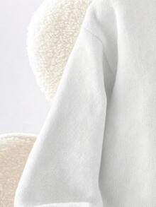 SHEIN Frenchy 女款休閒優雅針織開襟衫，女款秋冬服飾 - 白色 - 查看 5