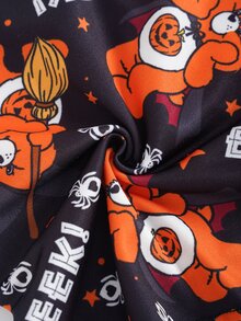 SHEIN X Care Bears Men's Letter Waistband Cartoon Print Casual Boxer Briefs - Black - View 6
