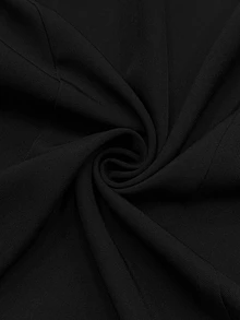 Elaquor Plus Size Women Solid Color Metal Single Button Elegant Blazer - Black - View 7