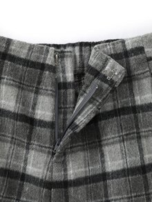 Franclia Women Plus Size Jacquard Tweed Grey Plaid Shorts Commuter Casual - Grey - View 4