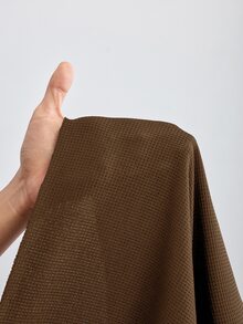 SHEIN CURVE+ 大尺碼黑色針織超短連帽毛衣，適合秋冬穿著 - 棕色 - 查看 9