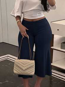SHEIN SXY Plus Size Pants - Navy Blue - View 1