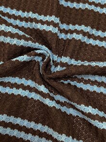 GlowEve CURVE Women's Plus Size Striped Long Sleeve Asymmetrical Hem Jacket - Brown - View 7