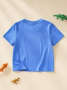 Blippi X SHEIN Young Boy Crew Neck Short Sleeve Casual Versatile T-Shirt - Blue - View 2